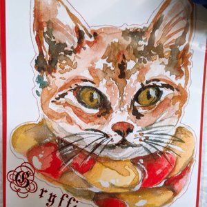 Gryffindor Harry Potter Cat Art Print